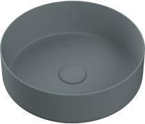 Frimley 355mm Ceramic Round Washbowl & Waste - Matt Grey