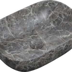 Woodley 460x330mm Ceramic Washbowl - Grey Marble Effect