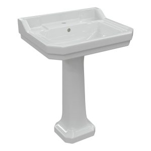 Aldershot 600x500mm 1TH Basin & Full Pedestal