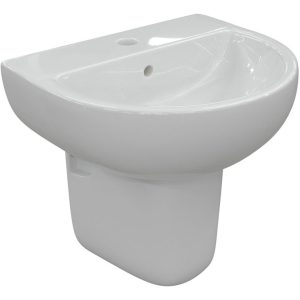 Theale 450x400mm 1TH Basin & Semi Pedestal