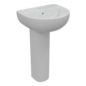 Theale 550x400mm 1TH Basin & Full Pedestal