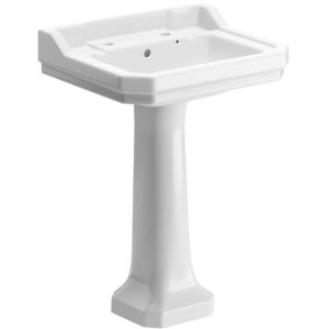 Aldershot 600x500mm 2TH Basin & Full Pedestal