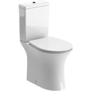 Hook Rimless Close Coupled Open Back WC & Soft Close Seat