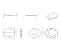 Aldershot Soft Close Toilet Seat - White w/Brushed Brass Finishes