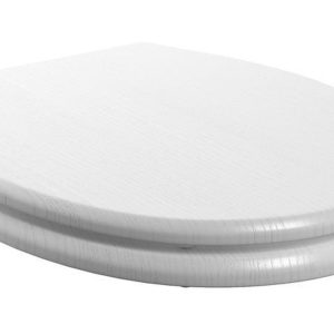 Aldershot Soft Close Toilet Seat - Satin White Wood Effect