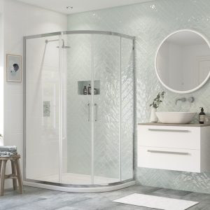 Frome 1000x800mm 2 Door Offset Quadrant - Chrome