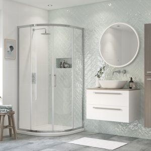 Frome 900mm 2 Door Quadrant - Chrome