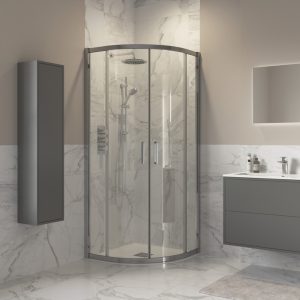 Beckington 800x800mm 2 Door Quadrant - Chrome