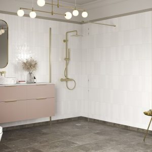 Beckington 1100mm Wetroom Panel & Support Bar - Brushed Brass
