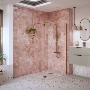 Beckington Optional 300mm Wetroom Splash Panel - Brushed Bronze