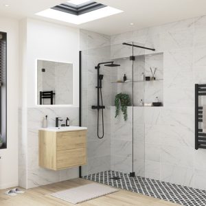 Beckington Optional 300mm Wetroom Splash Panel - Black
