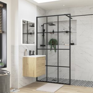 Beckington 760mm Framed Wetroom Side Panel - Black