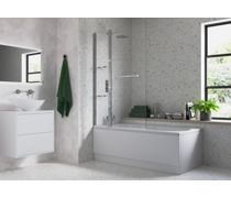 Two Panel Folding Bath Screen - Chrome